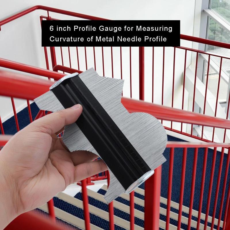 6 zoll Metall Stahl Nadel Profil Messgerät Fliesen Laminat Kontur Messgerät Duplizierer für Verlegung BöHöhle Teppiche Sanitär 148x84x16mm