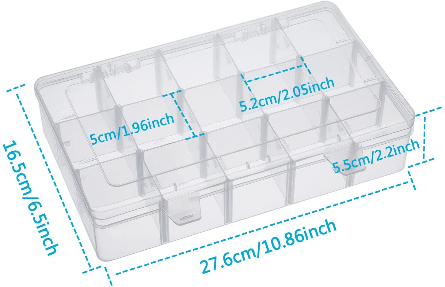 Rzemiosło Organizer schowek na taśmę Washi, artykuły artystyczne i naklejki, 15 przegródek, przezroczysty