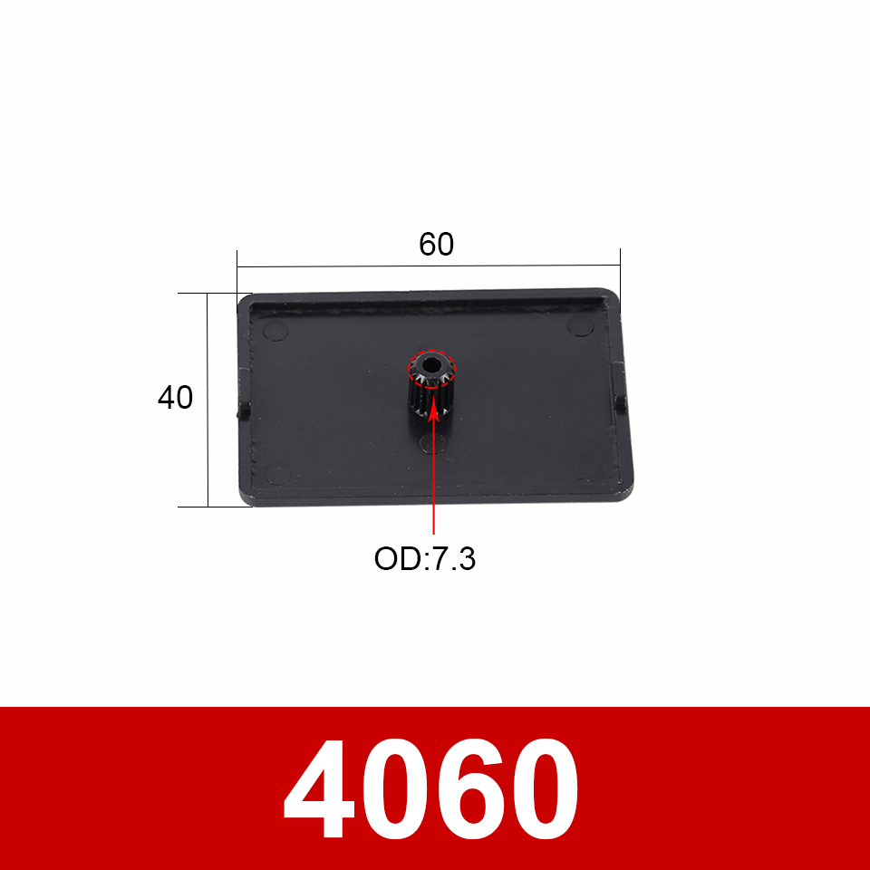 Plaque de couverture de capuchon d&#39;extrémité, profilé aluminium en Nylon noir pour Extrusion d&#39;aluminium EU /2040/3030/4040/4080/4545/5050/6060/100100 10 pièces: 4060
