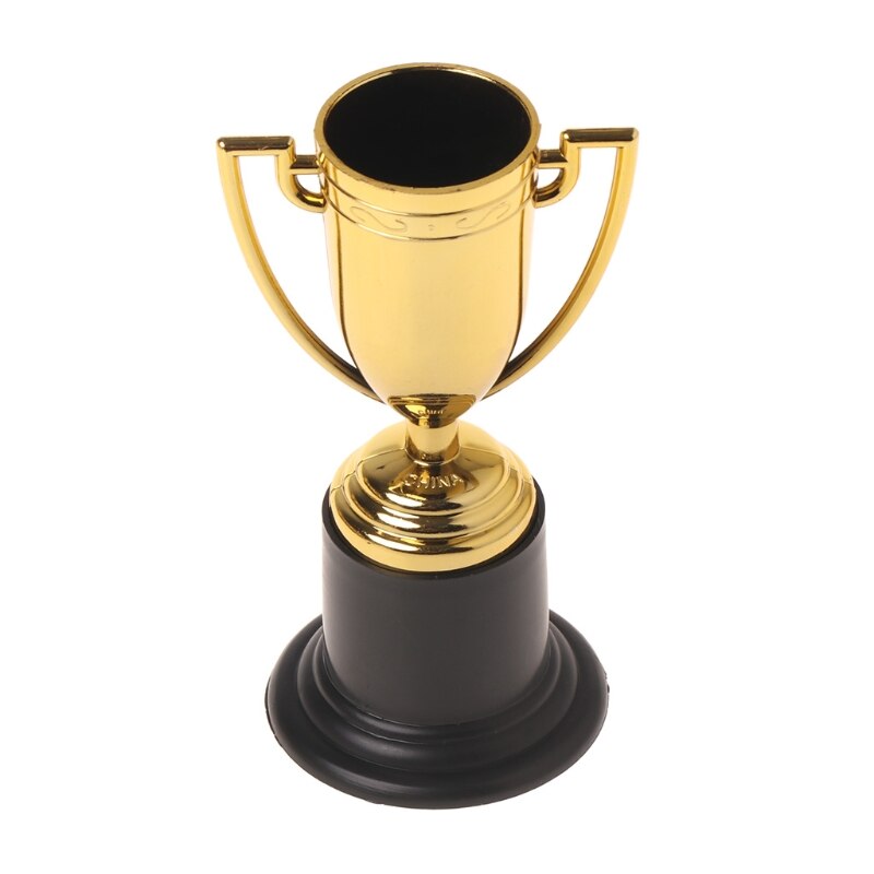 10pcs Safe Eco- friendly ABS Golden Cups Trophy Sports Winner Educational Props Kids Reward Prizes Toys For Kids Game