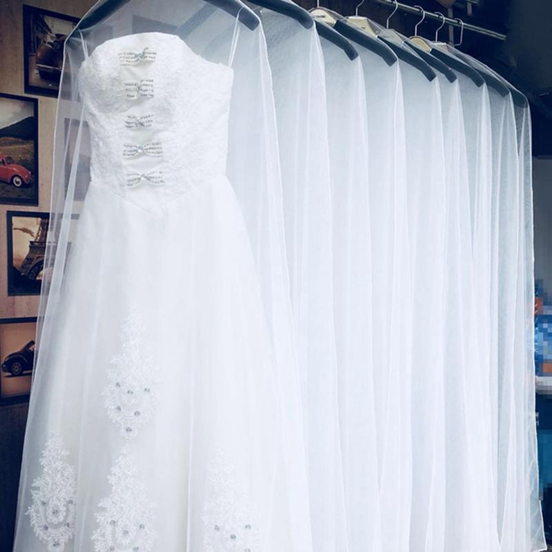 Transparent Soft Tulle Dust Cover For Home Clothes Wedding Dress Garment Bridal Gown Protector Mesh Yarn 160cm 180cm 200cm