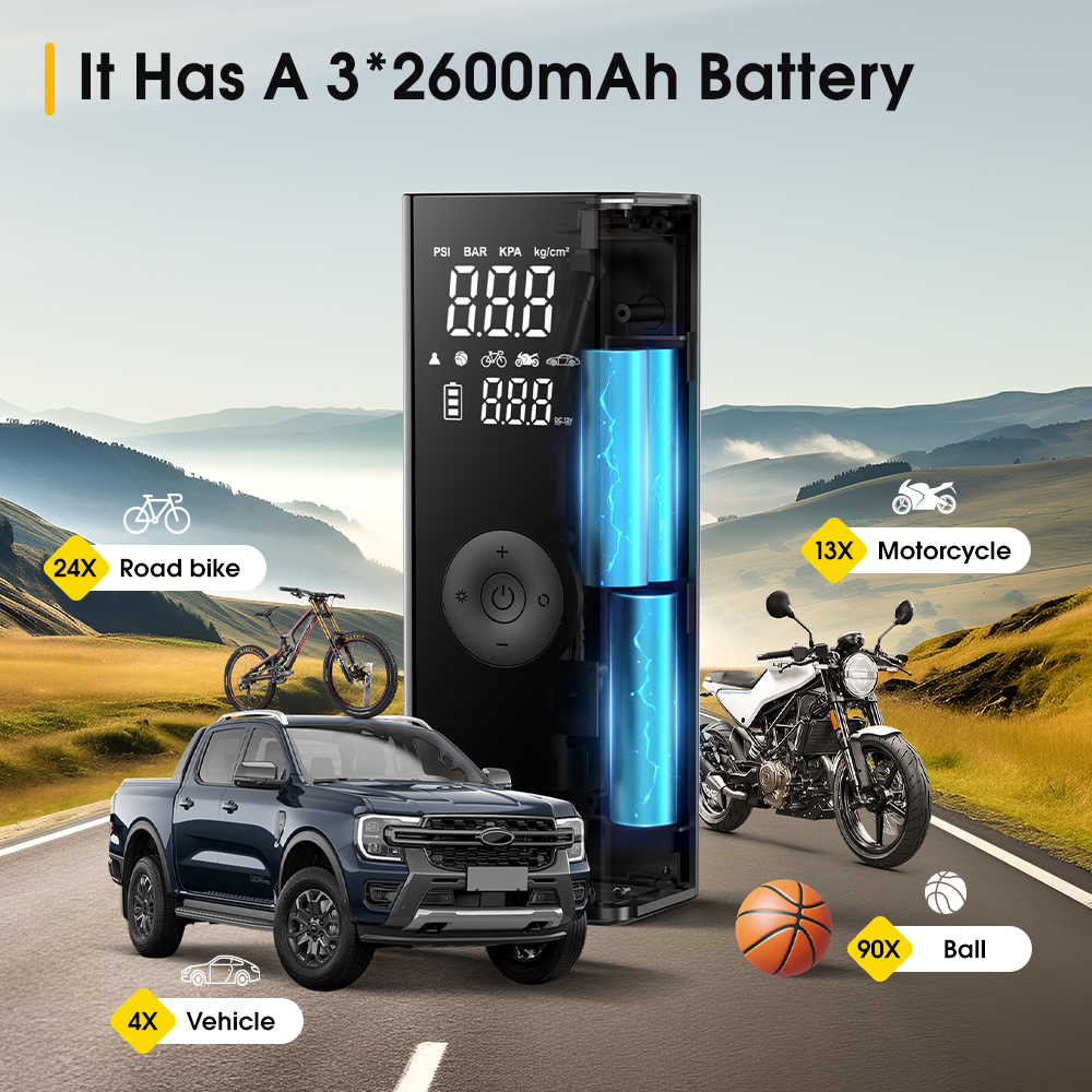 CARSUN Tragbare Drahtlose Reifen Luftpumpe Tragbare Auto Luft Kompressor Für Motorräder Pickup Lkw Super Power Aufblasbare Pumpe
