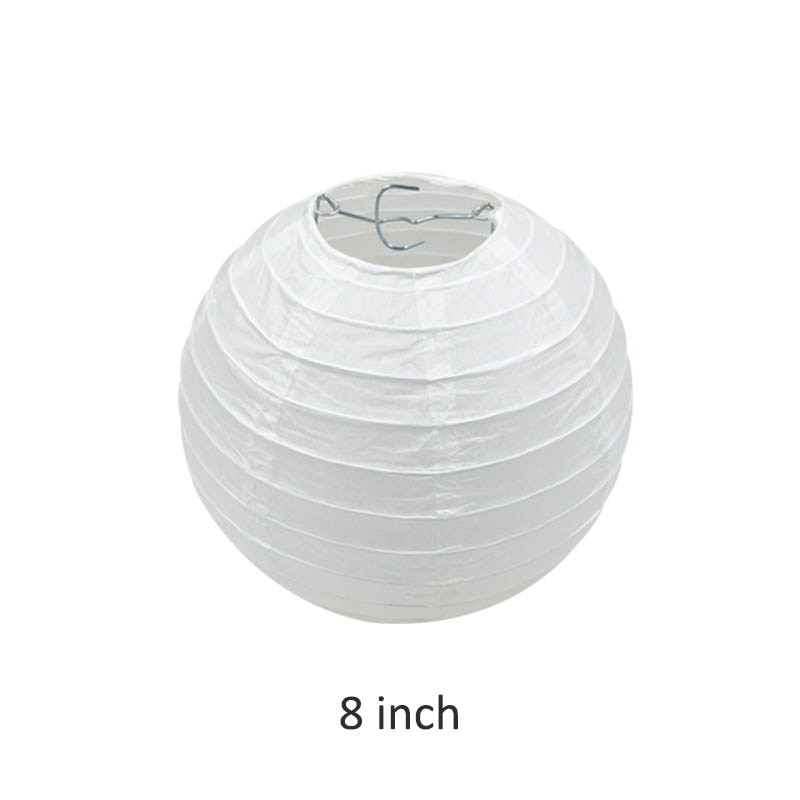 Accessoires de fête d'anniversaire blanc fournitures d'école maternelle enfants ronds peinture lanterne de papier chinois bricolage lanterne abat-jour