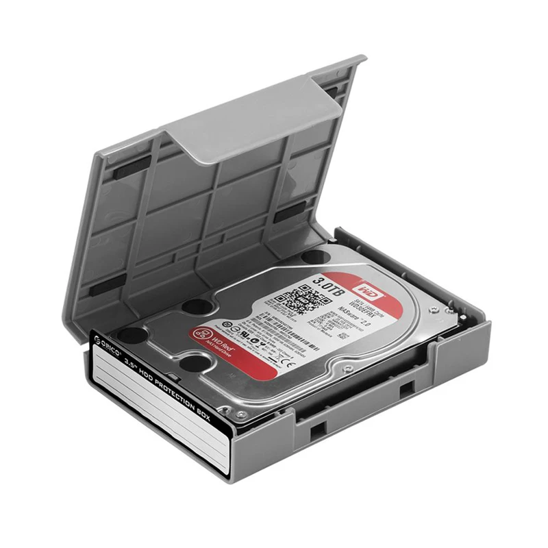ORICO 3.5" Portable Hard Disk Protection Box Hard Drive External Storage Case with Moisture-proof and Shockproof Hard Drive Case: Silver