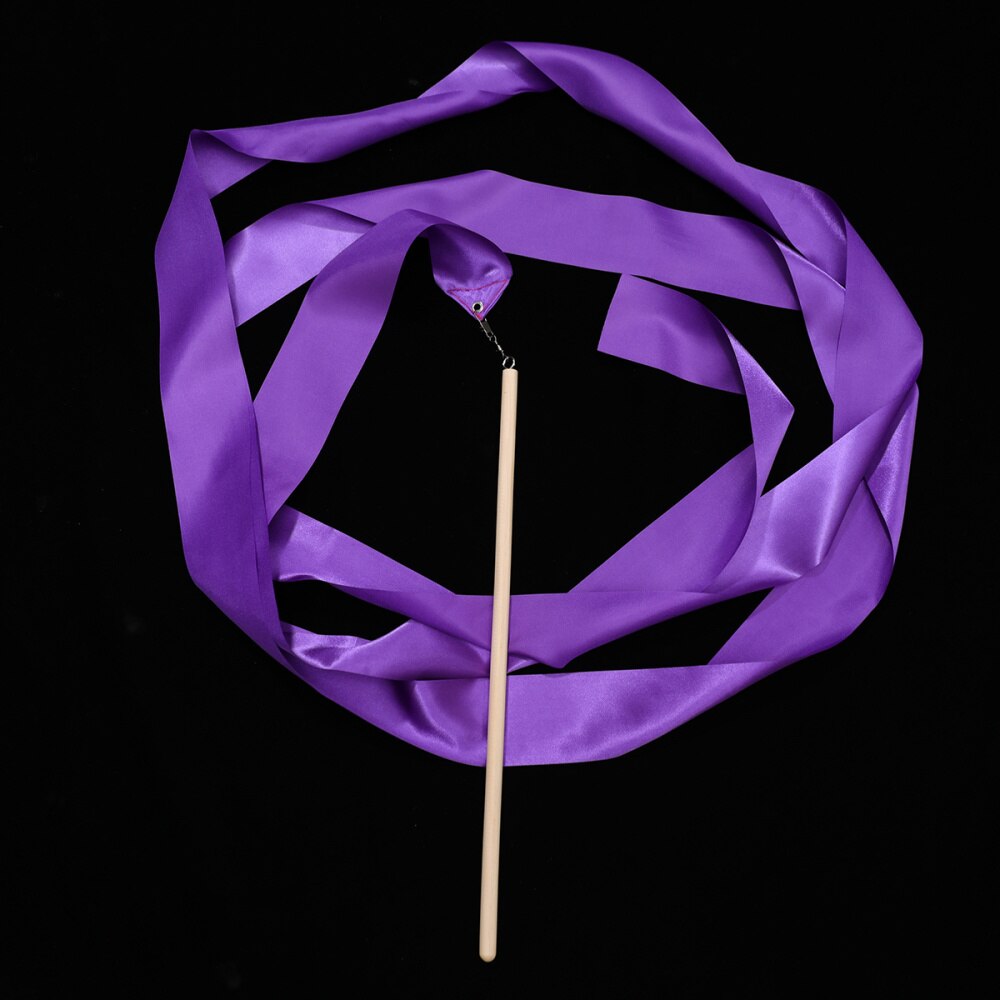 2 Stuks 2M Kleurrijke Ritmische Gymnastiek Lint Gymnastiek Dansen Lint Dansen Streamers Voor Kids Kinderen (Rood): Purple 1