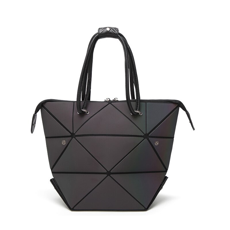 Bolso luminoso para mujer , bolso de cuadros geométricos plegado para mujer, bolso de mano informal a la , bandolera mensajero para mujer, Mochila: Luminous