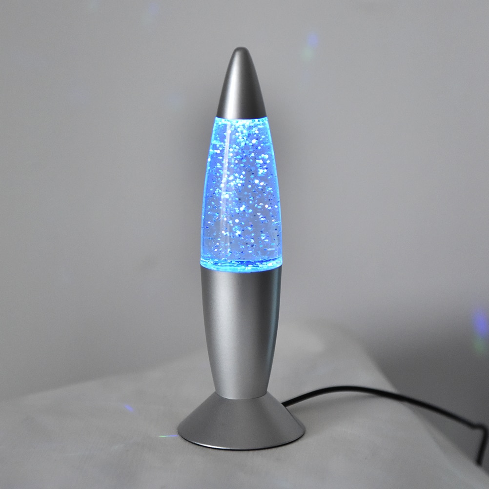 Rocket USB RGB Lava Lamp 3 Color Changing LED Glitter Night Light Decor