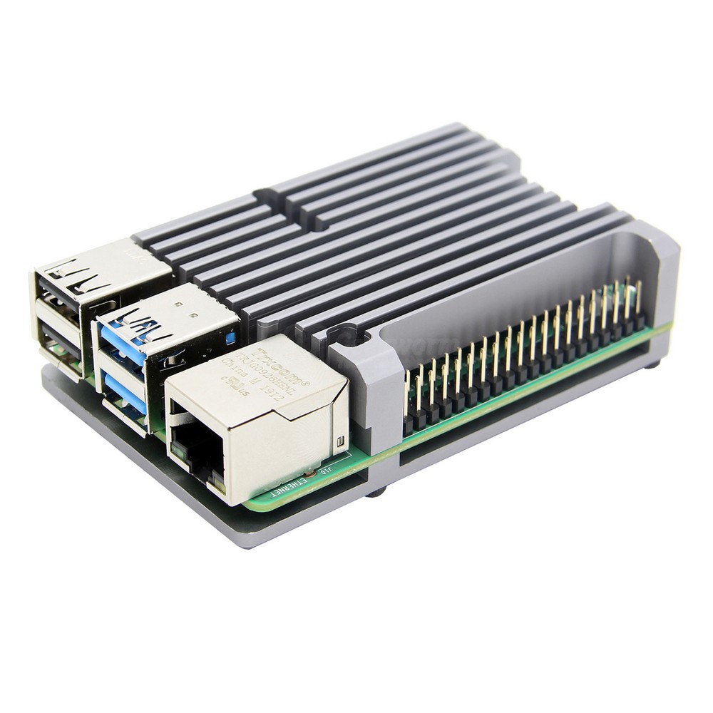 Raspberry Pi 4 Passive Cooling Case, Pi 4B Armor Aluminum Alloy Case/ Metal Enclosure Heat Dissipation for Pi 4 Model B