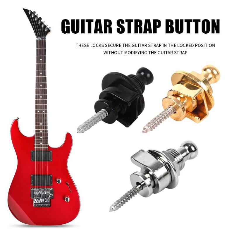 Alloy Copper Electric Guitar Strap Lock Button Anti-slip Belt Locks Nails Musical Instruments Accessories for Bass Guitar