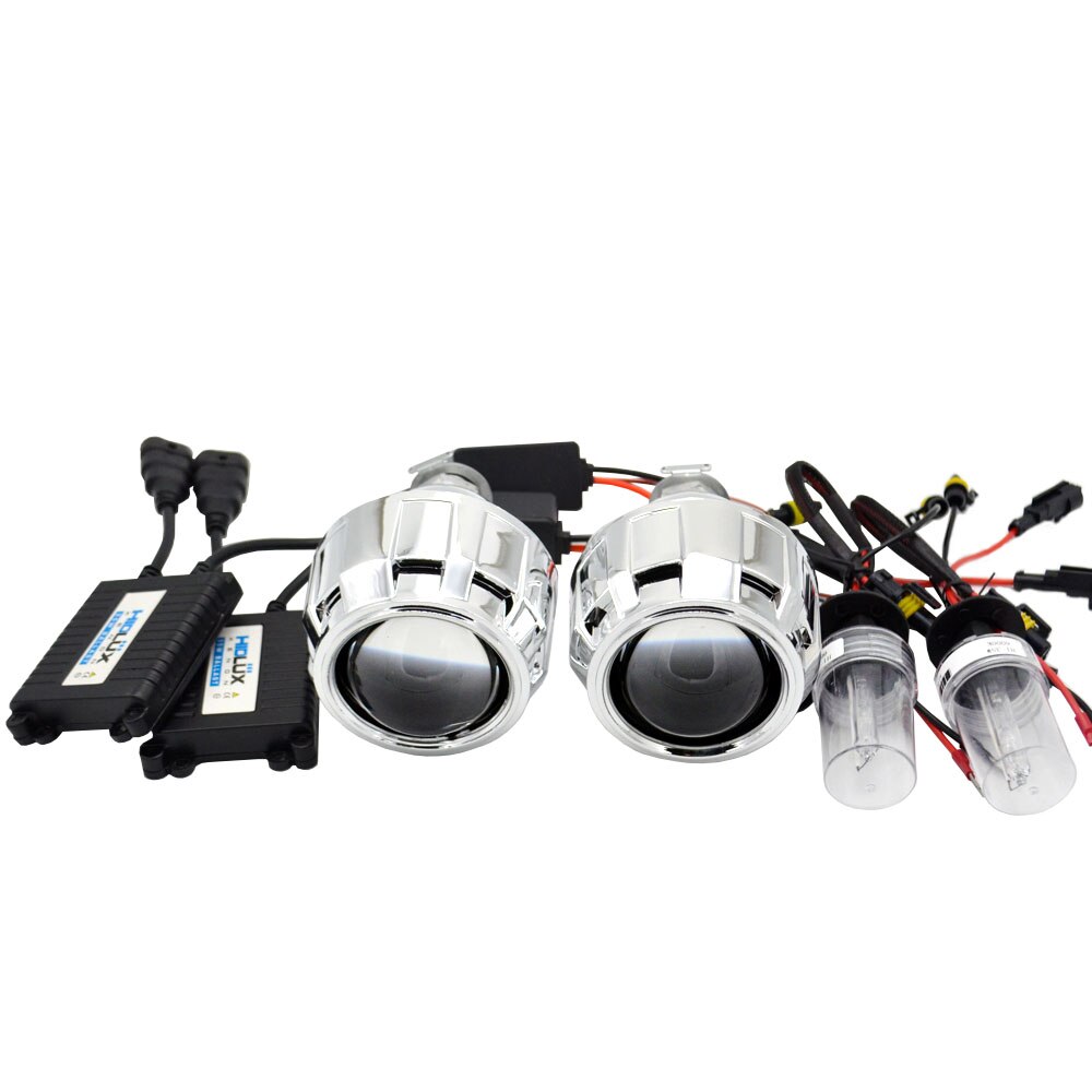 2.5 inch mini hid bi xenon projector lens 35w xenon ballast 5000k H1 bulb car assembly kit fit h1 h4 h7 model car: lens wtih xenon kit