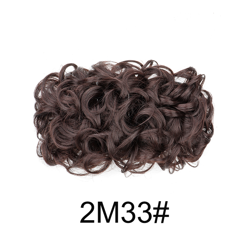 Moño rizado sintético, banda de goma elástica, Scrunchie envolvente para el cabello, moño esponjoso desordenado, postizos, peinado Retro para novia: #16