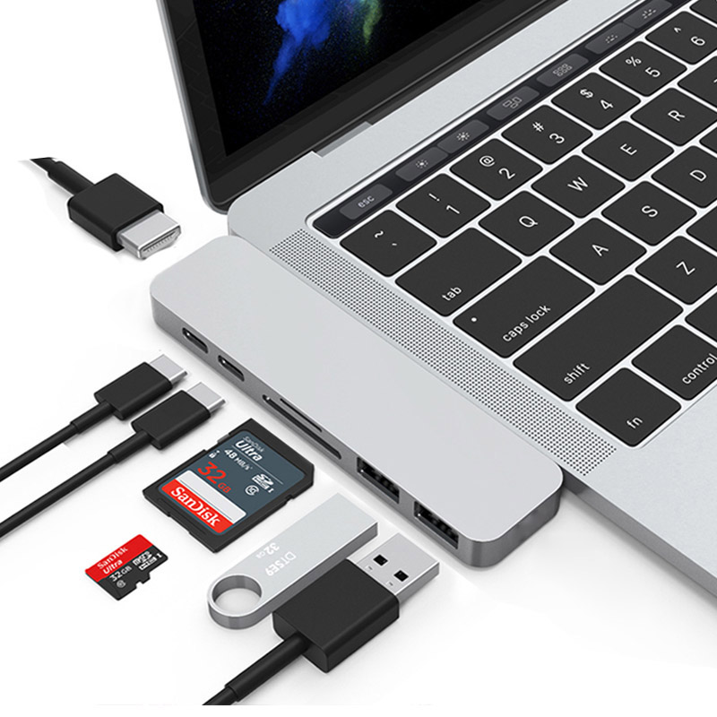 Usb C Hub Thunderbolt 3 Dock Met Hdmi-Compatibel Adapter Tf Sd Reader Pd 3.0 Voor Voor Macbook Pro/Air -