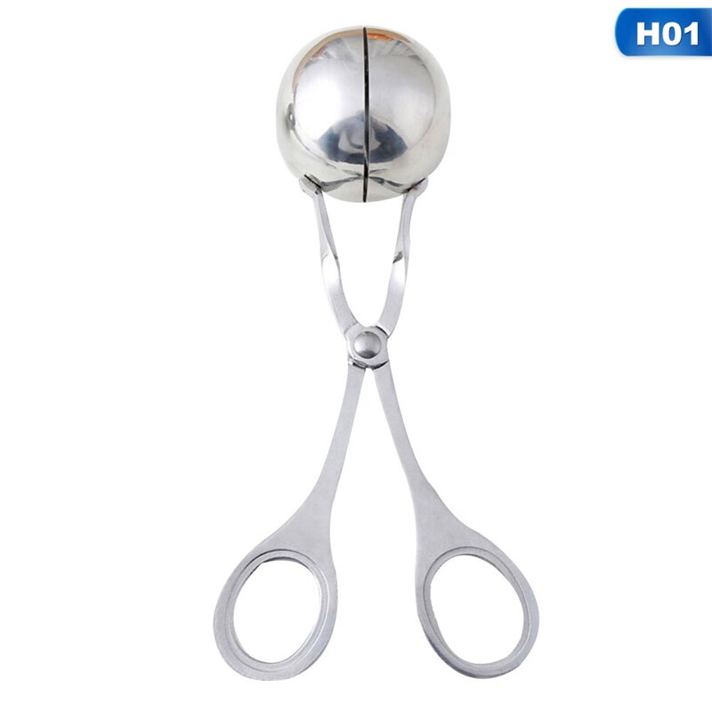 Steel Kitchen Ball Maker Stainless Meatball Production Mold Convenient Fried Meatballs Making Spoon Kitchen Meat Tools: H01