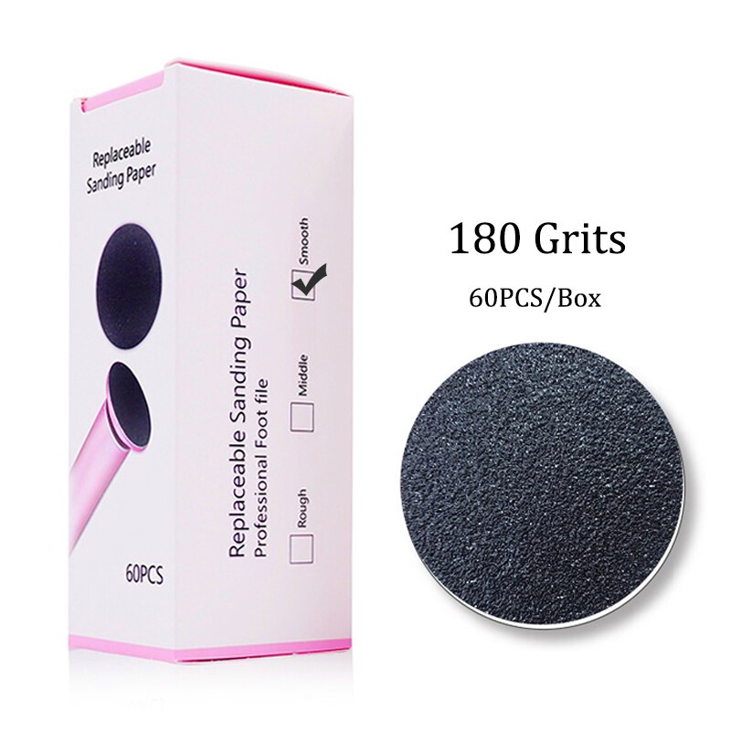60 Stks/partij Vervanging Schuurpapier Schijf Schuren Papier Accessoire Voor Elektrische Voet Eelt Remover Tool Pedicure Voet Bestand 60 Stuks: 180 Grits
