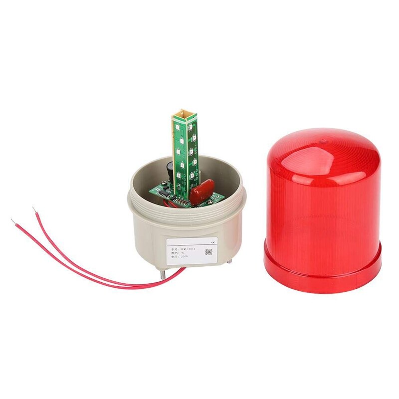 Industrial Flashing Sound Alarm Light,BEM-1101J 220V Red LED Warning Lights Acousto-Optic Alarm System Rotating Light Emergency