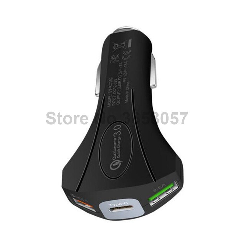 QC3.0 35W Fast Charger Telefoon Opladen Snellader 3.0 Dual Usb Type C Auto-oplader