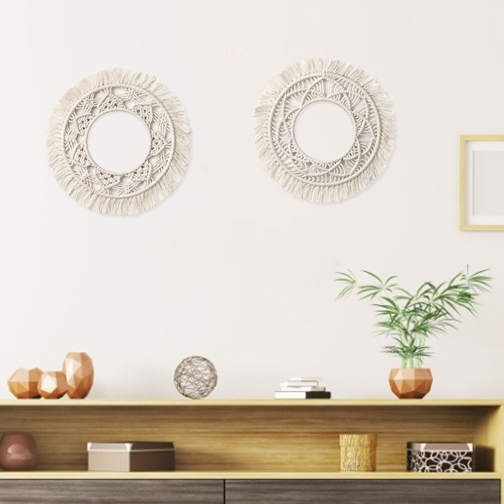 Boheme stil rund gobelin væghængende baggrund indretning hånd strikning nation vind chic ornamenter