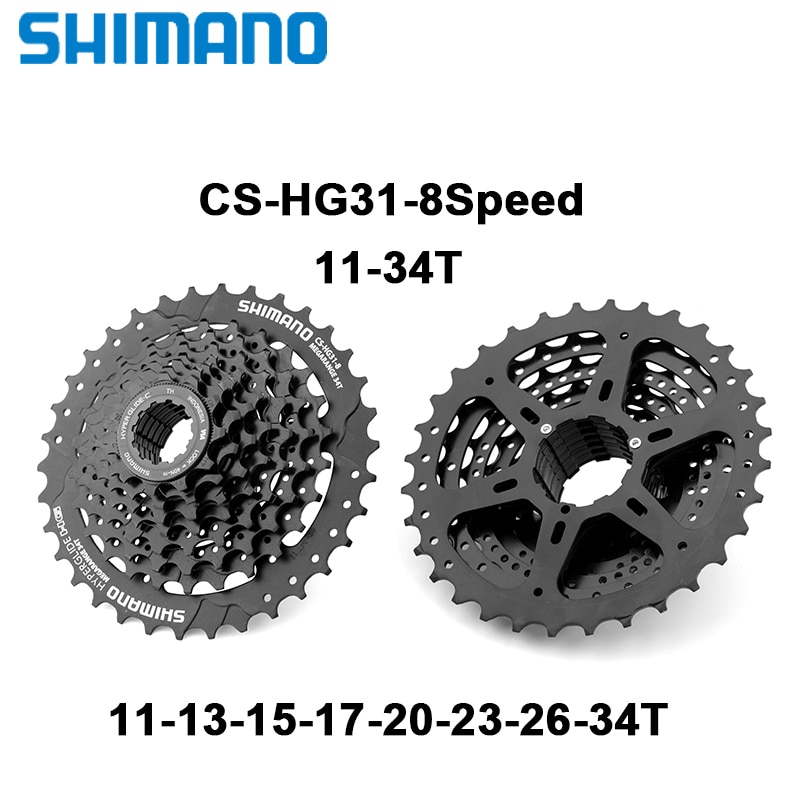 Shimano-Cassette de 8 velocidades para bicicleta de montaña, piñón de CS-HG31-8, 32T, 34T, 8V, K7, 8 velocidades, para MTB, Tran