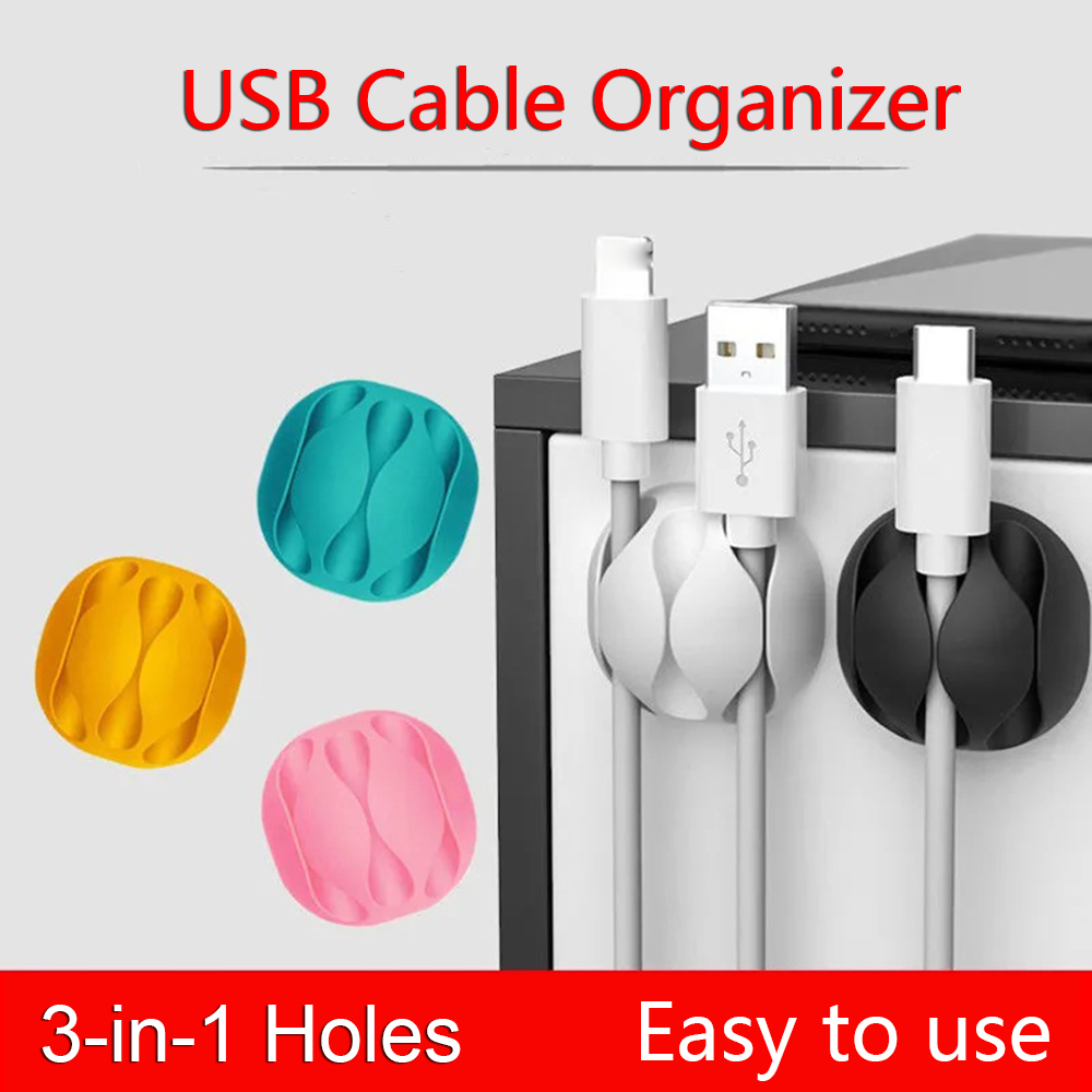 5 Hole Silicon Telefoon Kabels Organizer Computer Cord Opslag Desktop Opladen Draad Aux Kabel Usb Lijn Organisatoren Management Clips