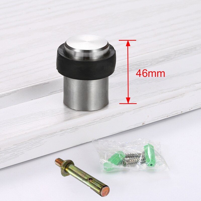 NAIERDI 4PCS Stainless Steel Door Stopper Door Protective Anti-Collision Self Adhesive Round Door Stops Wall Protector Hardware: Punch 46mm