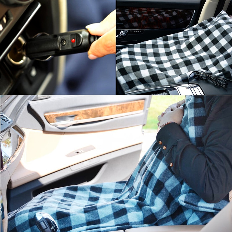 12v bil värmefilt varm bil el filtar road trip värme täcke filt bil el värme filt