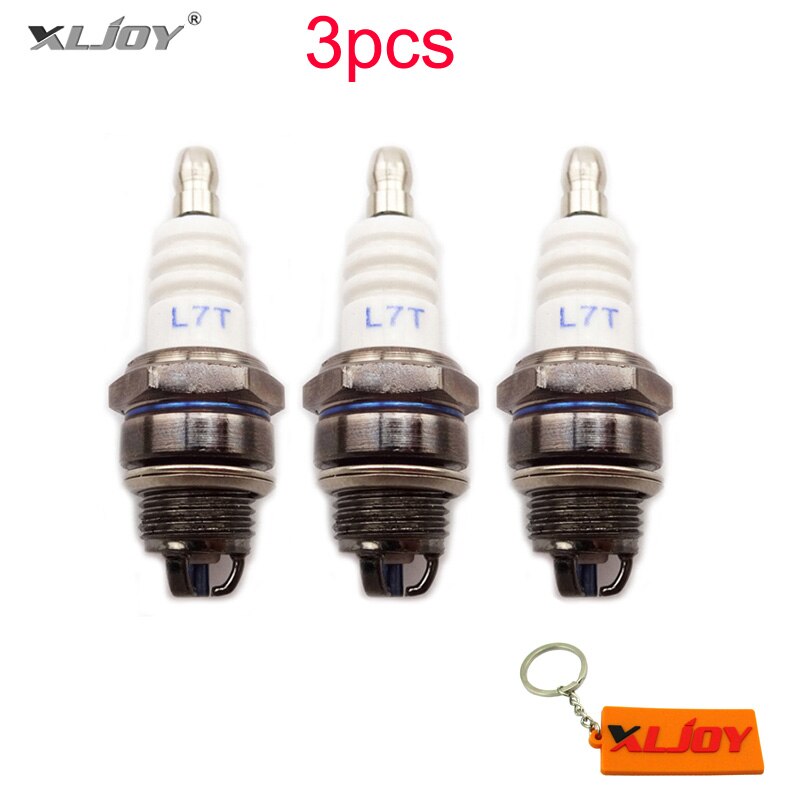 Bujía de encendido de 3 polos, 3 electrodos de alto rendimiento, L7T, Blanca, para Mini Moto ATV de 2 tiempos, Moto de bolsillo: 3pcs