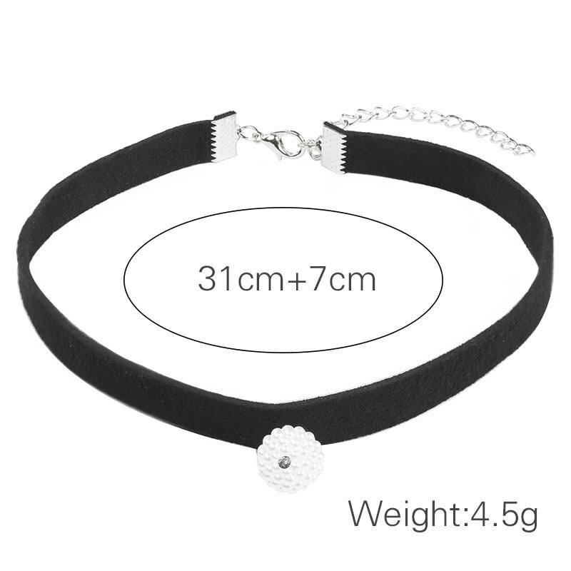 Vimio-collier avec pendentif en dentelle noire en velours, bijou m, pierre, punk, collier ras du cou pour femmes à la