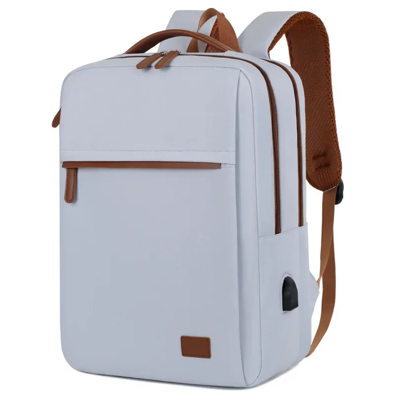 Business Backpack For Men Women Trendy 15.6-Inch Laptop Backpack Blue Beige Student Schoolbag Boarding Male Backpack: Blue