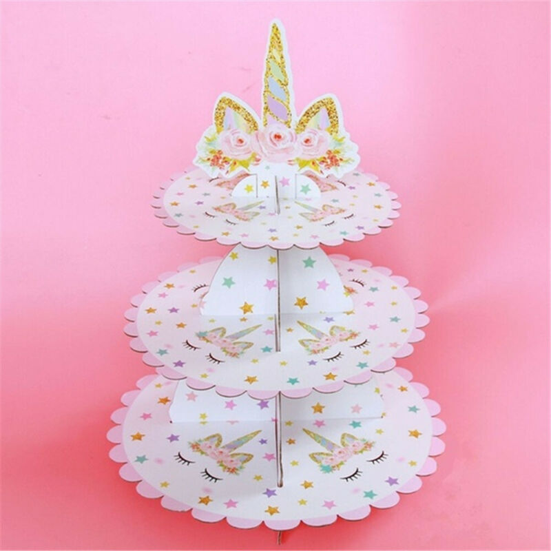 3-tier Papier Cake Stand Kids Verjaardagsfeestje Decoratie Cupcake Stand Candy Bar