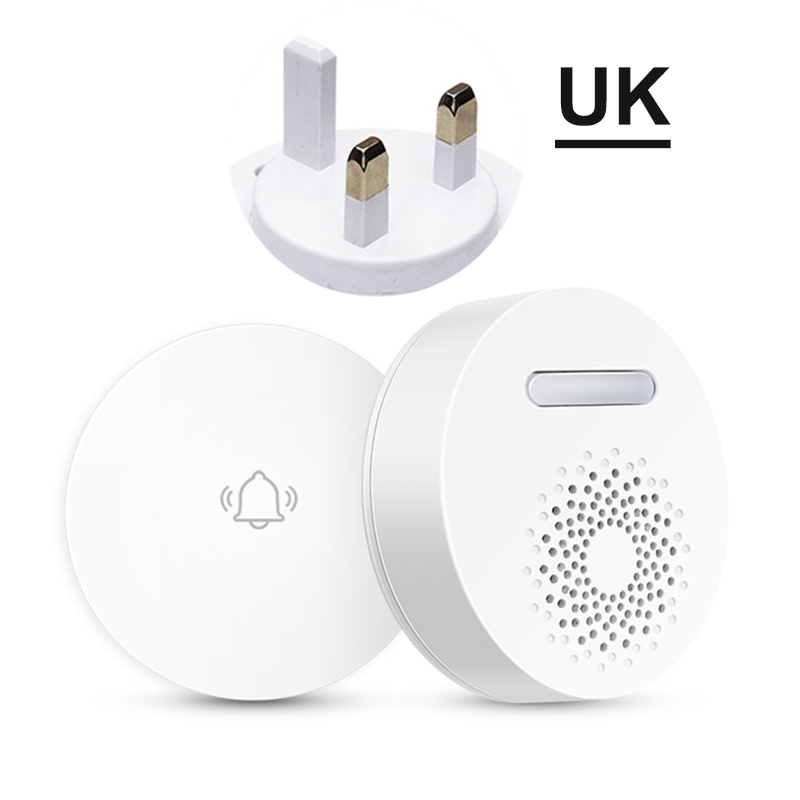 Campanello wireless autoalimentato Spina UE USA UK Opzionale Nessuna batteria richiesta Suoni accordi Suoni Suoneria Pulsante remoto impermeabile 100M
