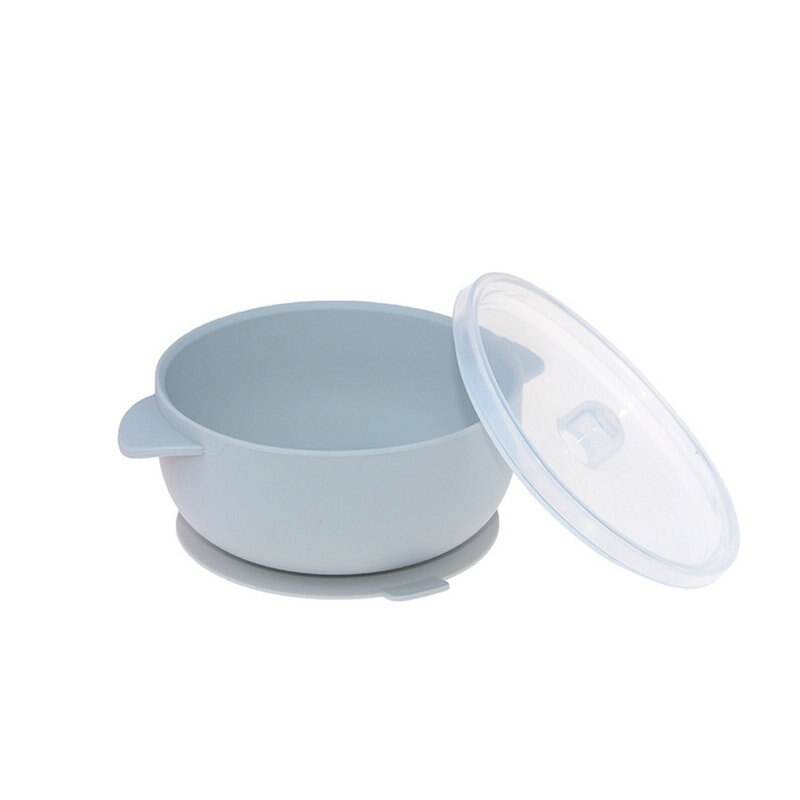 Baby Feeding Bowl Silicone Tableware for Kids Suction Bowl Baby Plate BPA Free Silicone Kids Toddler Assist: Gray