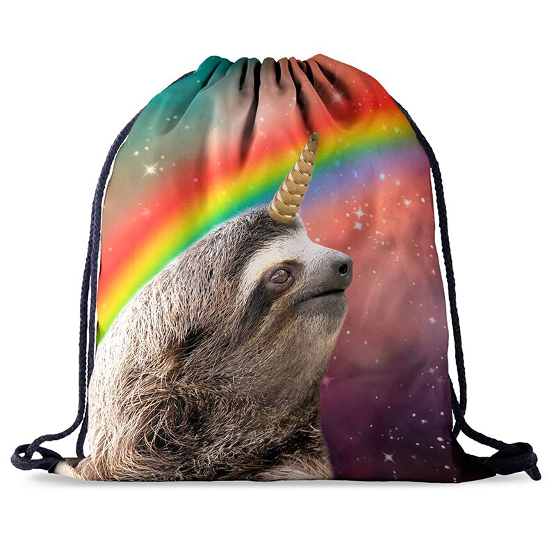 Rugzak trekkoord tassen trekkoord 3d bedrukking reis softback heren tassen unisex dames schoudertas knapzak brief