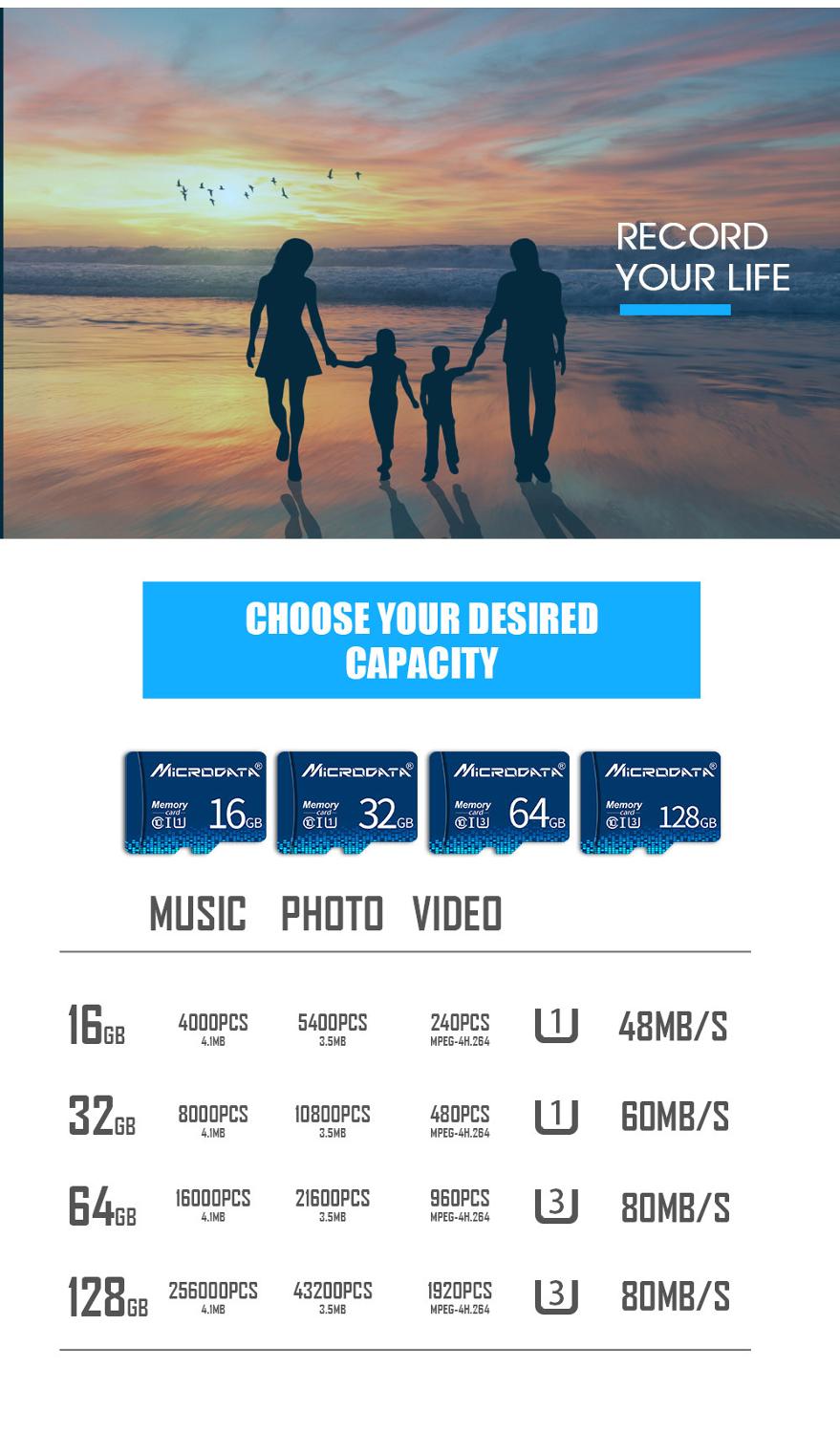 Micro SD Card 4gb 8GB 16GB 32GB 64GB 128gb 256gb Memory Card C 10 Mini SD Card SDHC SDXC TF Card with SD adapter