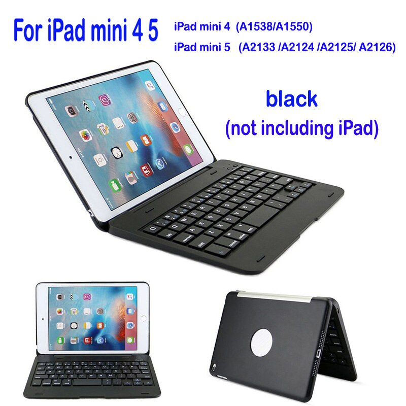 Smart Keyboard for Apple iPad 9.7 5th 6th Generation Bluetooth Keyboard Case for iPad mini 1 2 3 4 5 Air 1 2 Pro 9.7: Mini 4 5 black