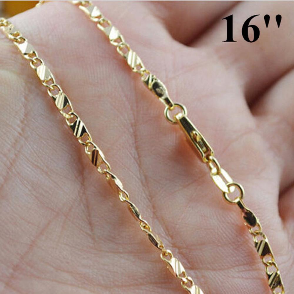 1Pc Modieuze Exquisite 8K Sieraden Gold Filled Gouden Diy Collier 16-30 Inch Voor vrouwen Mannen