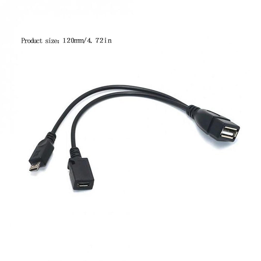 1 in 2 otg micro usb host power y splitter usb adapter naar micro 5 pin mannelijke vrouwelijke kabel duurzame micro usb otg kabel