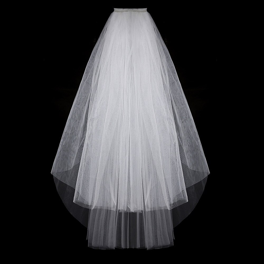 Molans enkle kort tyll bryllupsslør billig hvit beige brudeslør til brud for mariage bryllup tilbehør