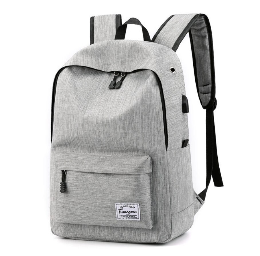 high school Backpack for Men Student School Backpack Teenagers Girls Boys Book bag large laptop backpack travel Mochilas: usb grey