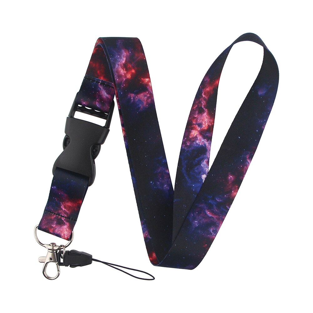 LX584 Romantic Starry Sky Keychain Neckband Lanyard USB ID Card Badge Holder Lanyard Mobile Phone Accessories Cute For: 7