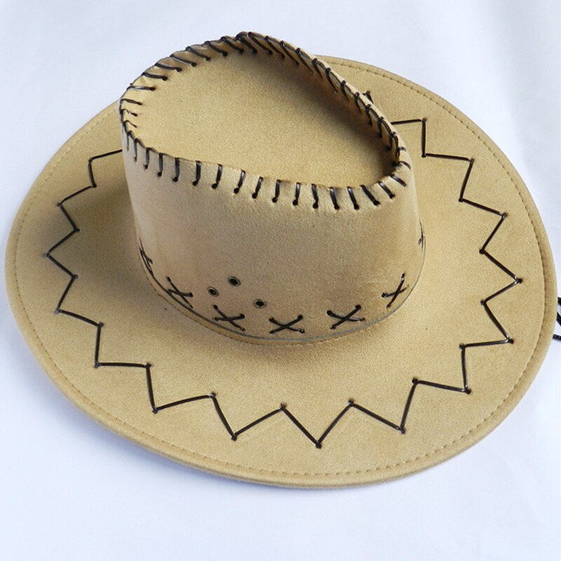 Solid Color Wild West Hat For Women Men Classic Cowboy Cowgirl Sunshade Cap Western Headwear Beach Travel Hat