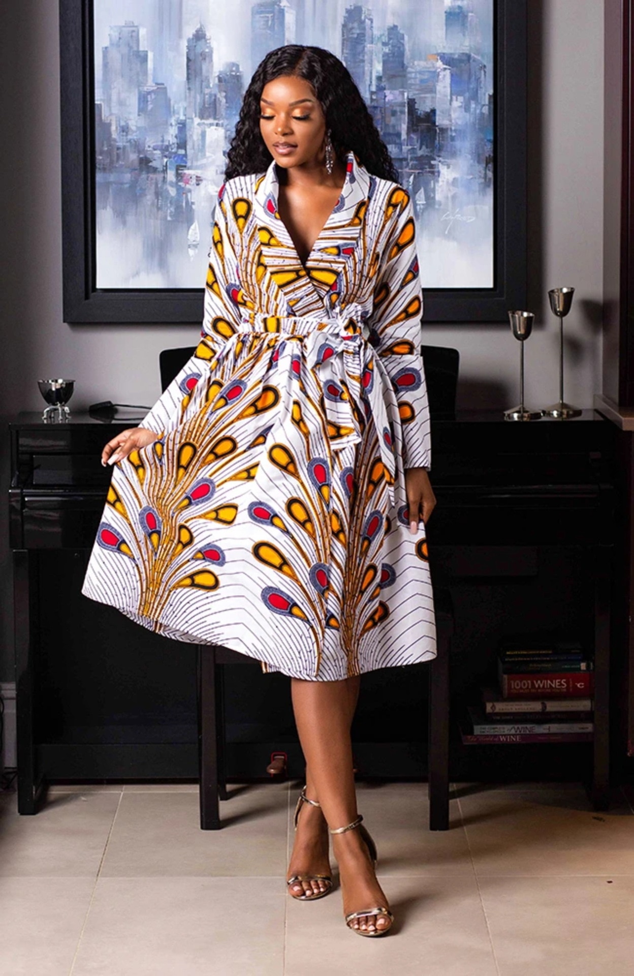 2020 nova moda vestidos africanos para as mulheres outono inverno dashiki áfrica estilo imprimir rico bazin dashiki vestidos midi superior: WHITE / XL