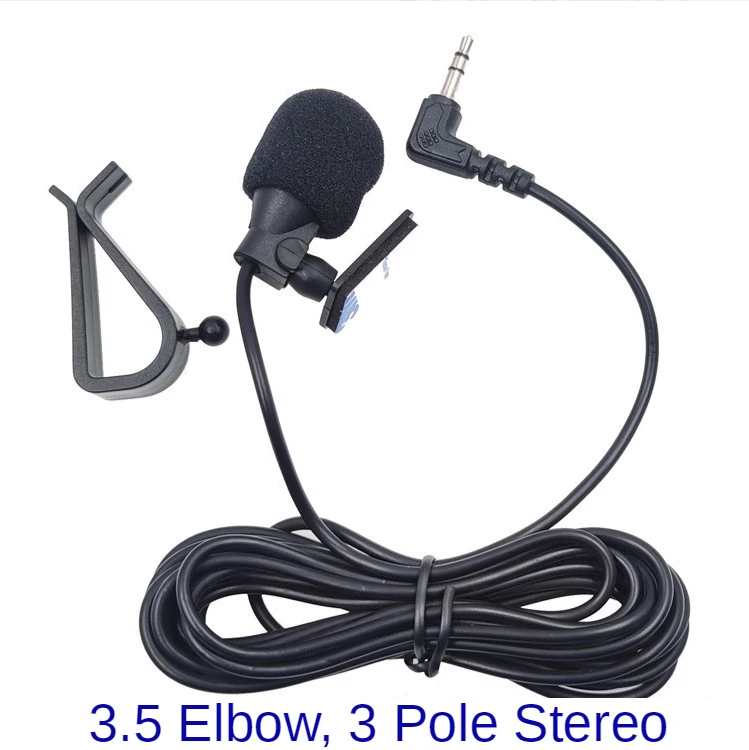 Microphone de voiture Audio Navigation Clip filaire fils externes micros automatiques Radio 3m de Long micro stéréo 3.5mm Mono 2.5mm SM Lotus Jack Plug: Doré