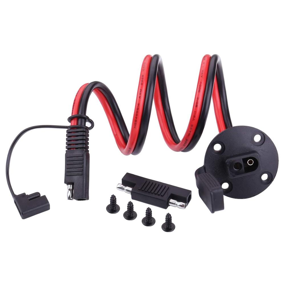 Sae tomada sidewall, conector universal para painel solar, sae à prova de intempéries, conexão rápida, conector ajustável 12awg 30cm