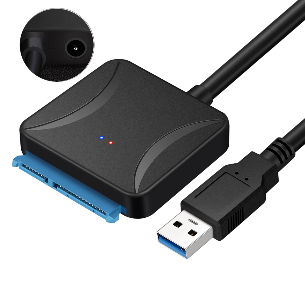 USB 3.0 To Sata Cable For SATA III 3.5 2.5 Inch External HDD SSD Hard Drive Easy Drive Cable DC5.5 12V 2A Power Adapter