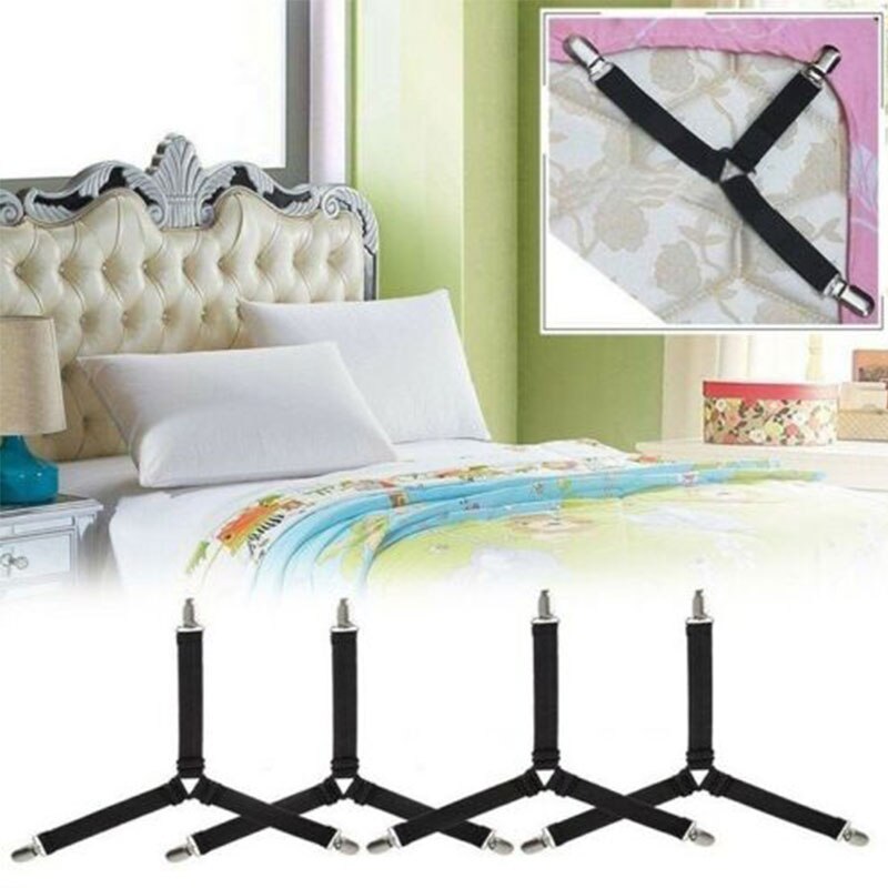 4 Stks/set Elastische Laken Grijpers Riemverbinder Laken Clips Matrashoes Dekens Houder Huishoudtextiel Organiseren Gadgets