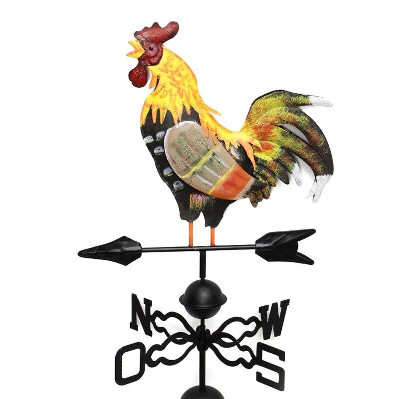 Metal Weather Vane with Rooster Ornament Rooster Weathervanes Garden Patio Decor BJStore: Default Title