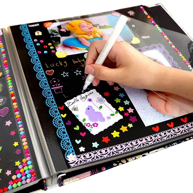 Iso 10in scrapbooking valokuva -albumi käsintehty diy kova paperi häät valokuva -albumi muisti leikekirjakuva -albumit