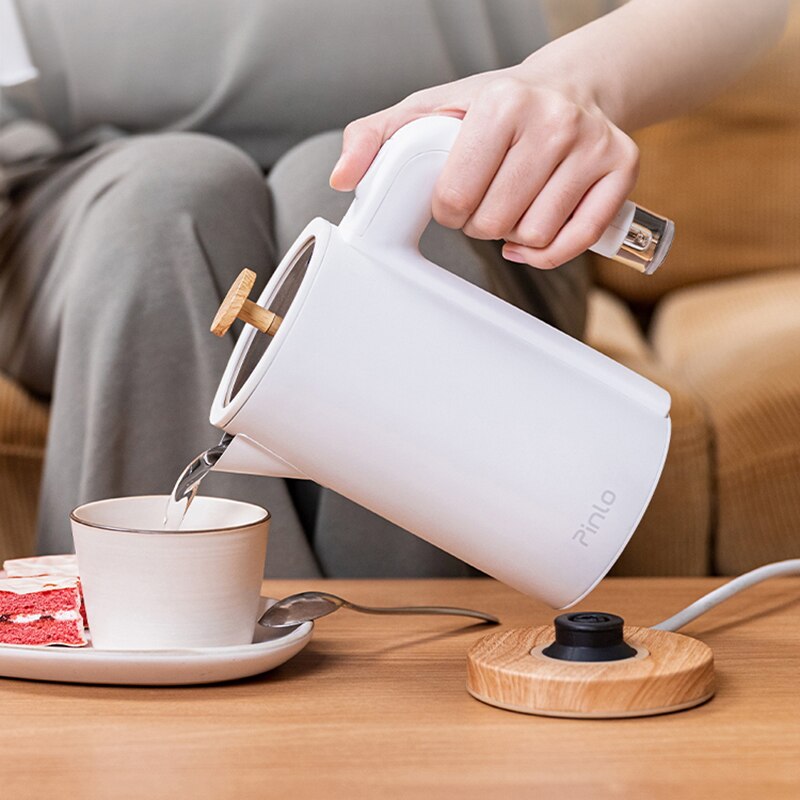 Mini hervidor de agua eléctrico de acero inoxidable 304 para viaje, calentador portátil silencioso de 800W, tetera de agua de 220V, 0.6L de capacidad