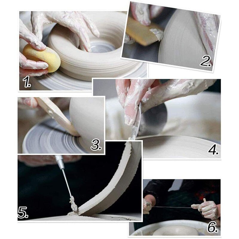 8pcs Premium Pottery Clay Tools Set Ceramics Moldeling Clay Sculpting Tools Stainless Steel Wooden Handle Carving Art Tool