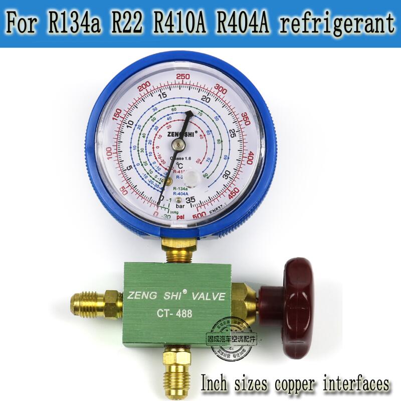 (1pair)Refrigerant pressure gauge FOR R-410A,R-22,R-134A,R-404A Refrigerant High and low pressure filling device Pressure gauge